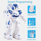 Jucarie Robot Smart Interactiv, Control Telecomanda, Programabil, Inteligent, Muzica, Danseaza, Inregistrare, Merge, Lumini LED, Sunete, Ideala Pentru Copii, Alb