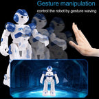 Jucarie Robot Smart Interactiv, Control Telecomanda, Programabil, Inteligent, Muzica, Danseaza, Inregistrare, Merge, Lumini LED, Sunete, Ideala Pentru Copii, Alb