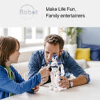 Jucarie Robot Smart Interactiv, Control Telecomanda, Programabil, Inteligent, Muzica, Danseaza, Inregistrare, Merge, Lumini LED, Sunete, Ideala Pentru Copii, Alb
