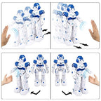 Jucarie Robot Smart Interactiv, Control Telecomanda, Programabil, Inteligent, Muzica, Danseaza, Inregistrare, Merge, Lumini LED, Sunete, Ideala Pentru Copii, Alb