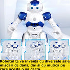 Jucarie Robot Smart Interactiv, Control Telecomanda, Programabil, Inteligent, Muzica, Danseaza, Inregistrare, Merge, Lumini LED, Sunete, Ideala Pentru Copii, Alb