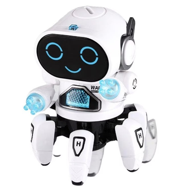Robot interactiv pentru copii cu led, Alb, 17.5 cm (Y452 + 4 x B17) Y452Z
