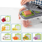 Răzătoare multifuncțională pentru fructe și legume, 22 piese, lame din oțel inoxidabil