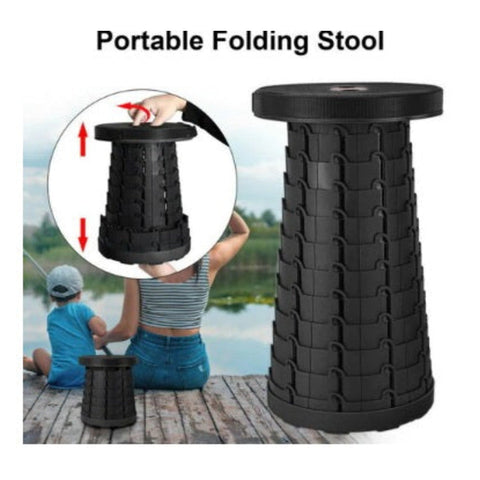 Scaun pliabil telescopic portabil, negru