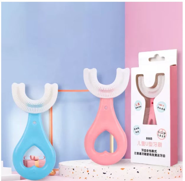 Set de 2 periuțe de dinți în formă de U pentru copii de 2–6 ani – imagine 3