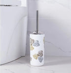 Set 6 accesorii pentru baie, dispenser săpun lichid, suport periuțe de dinți, săpunieră, pahar, perie toaletă cu suport, coș de gunoi, plastic