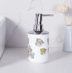 Set 6 accesorii pentru baie, dispenser săpun lichid, suport periuțe de dinți, săpunieră, pahar, perie toaletă cu suport, coș de gunoi, plastic