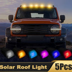 5 buc Lumini de cabină cu energie solară, impermeabile IP68, fără găurire, marcaj wireless pe acoperiș, senzor de vibrații, lumini de marcaj, Pentru mașini, pentru camioane