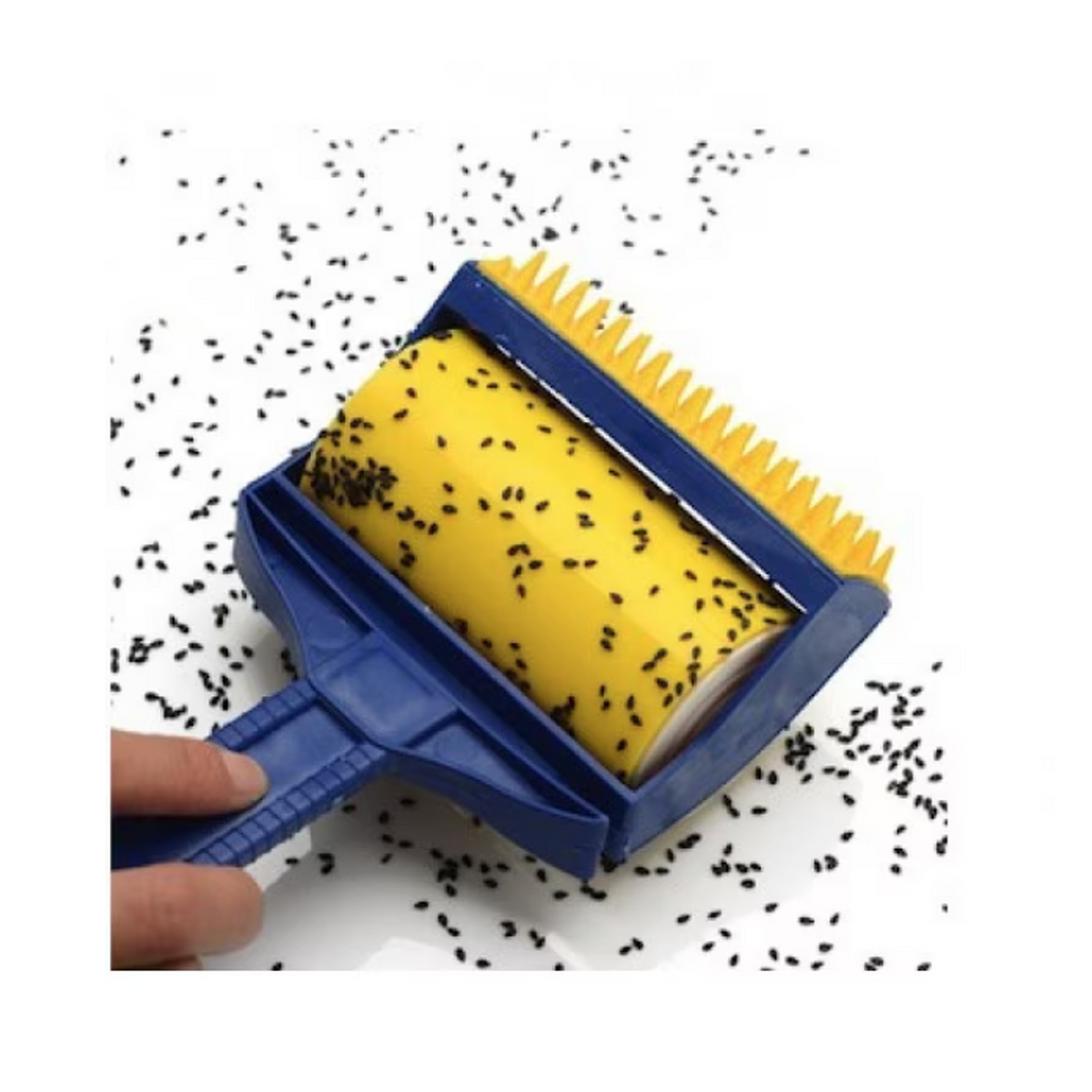 Set 2 role reutilizabile Sticky Buddy pentru scame, praf și păr de animale, cu peri din cauciuc
