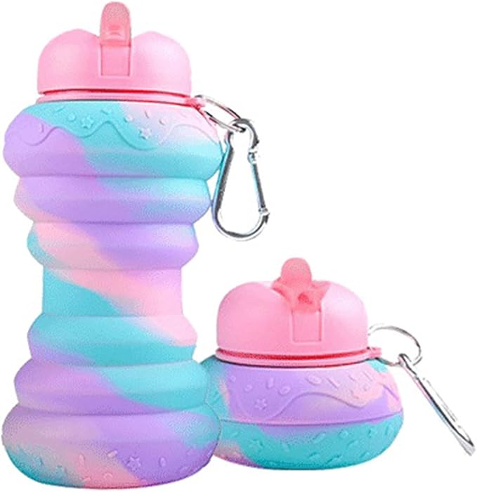 Sticlă sport pliabilă, 600 ml, portabilă și rezistentă la scurgeri – imagine 3