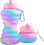 Sticlă sport pliabilă, 600 ml, portabilă și rezistentă la scurgeri – imagine 3