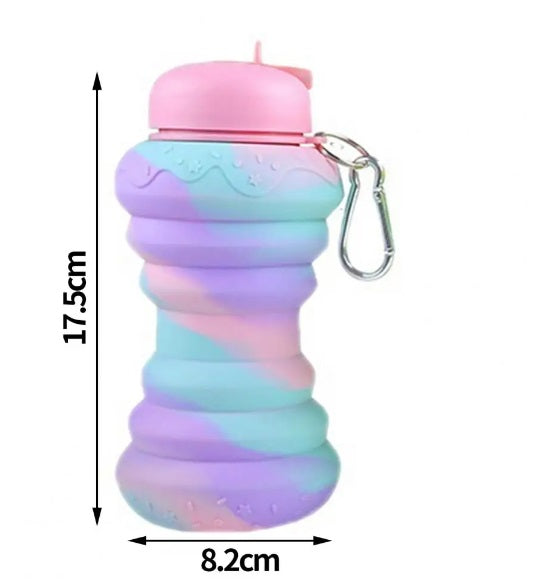 Sticlă sport pliabilă, 600 ml, portabilă și rezistentă la scurgeri – imagine 6