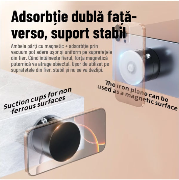 Suport telefon auto, rotire 360°, prindere puternică, compatibil iPhone și Android