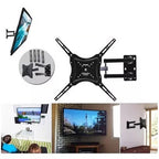 Suport TV de perete HDL-117B-2, Doua brate, Reglabil, 50kg, 14-55, Negru