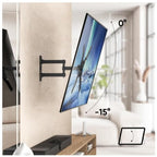Suport TV de perete HDL-117B-2, Doua brate, Reglabil, 50kg, 14-55, Negru