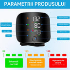 Tensiometru de încheietură reîncărcabil cu ecran LED, inteligent vocal la atingere, digital automat, monitor de tensiune arterială, ritm cardiac, puls, monitor de tensiune arterială