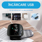 Tensiometru de încheietură reîncărcabil cu ecran LED, inteligent vocal la atingere, digital automat, monitor de tensiune arterială, ritm cardiac, puls, monitor de tensiune arterială