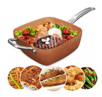Set tigaie multifuncțională cu suprafață non aderenta, MIGAS, friteuza, pentru cuptor, 24x24x10 cm