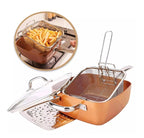 Set tigaie multifuncțională cu suprafață non aderenta, MIGAS, friteuza, pentru cuptor, 24x24x10 cm