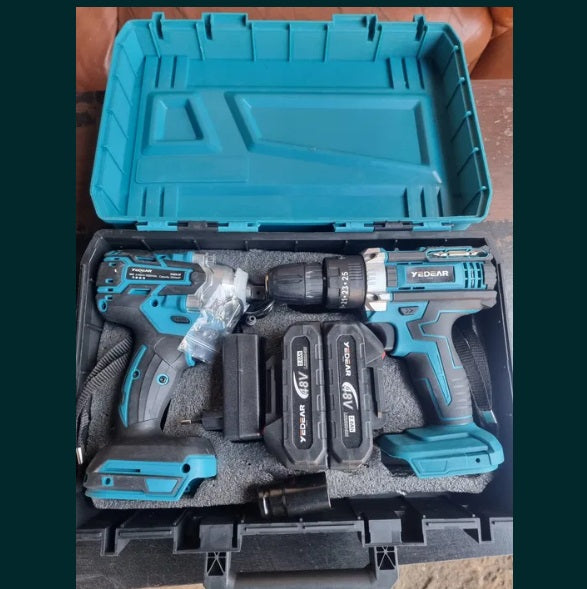 Set Bormasina de impact si găurit cu 2 acumulatori YEDEAR TOOLS