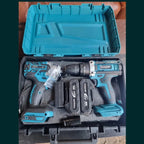 Set Bormașină de Impact și Găurit YEDEAR TOOLS, 2 Acumulatori, Set Burghie, Cutie de Transport