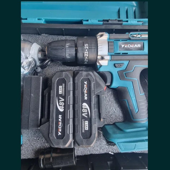 Set Bormasina de impact si găurit cu 2 acumulatori YEDEAR TOOLS
