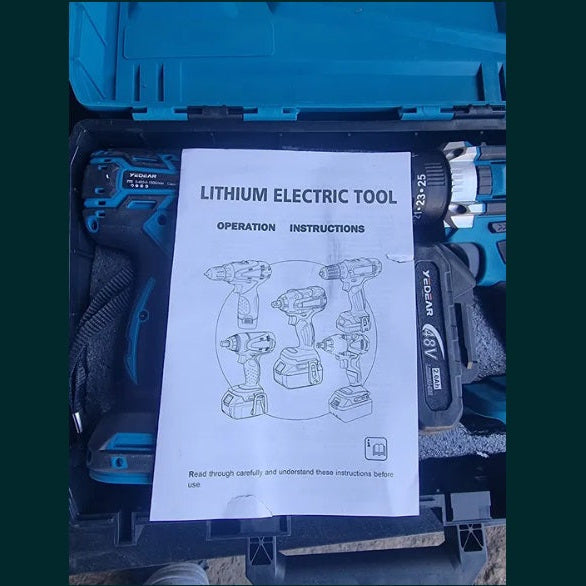 Set Bormasina de impact si găurit cu 2 acumulatori YEDEAR TOOLS