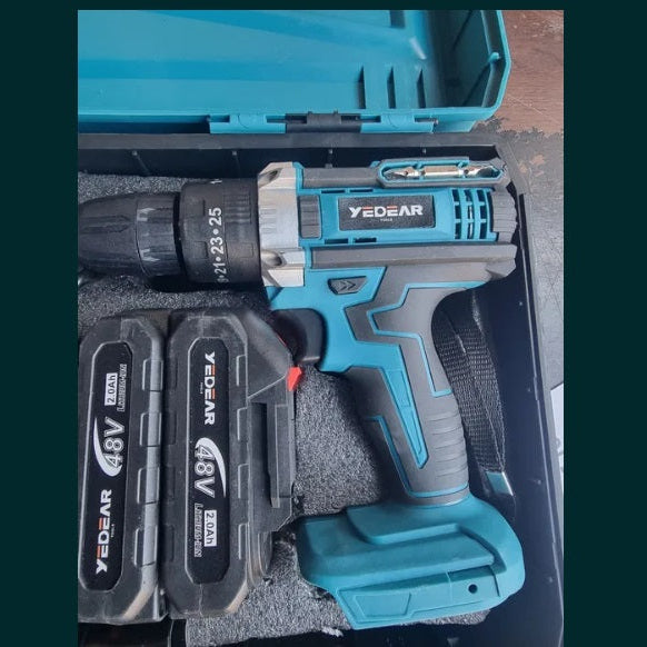 Set Bormasina de impact si găurit cu 2 acumulatori YEDEAR TOOLS