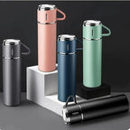 Set 3 piese: Termos 500 ml + 2 cesti, otel inoxidabil – imagine 2
