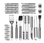 Set ustensile pentru gratar  26 piese, otel inoxidabil,geanta transport aluminiu captusita 43x27x8cm