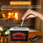Umidificator cu efect de flacară șemineu, difuzor de uleiuri esențiale, aroma terapie, 270 ml – imagine 9