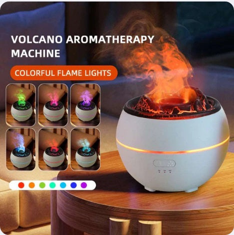 Difuzor aroma terapie, cu efect de flacără vulcan, umidificator – imagine principală