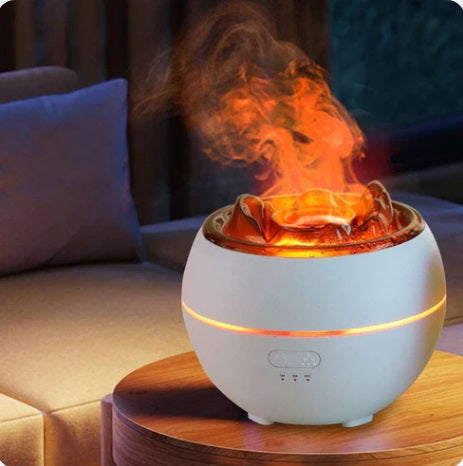 Difuzor aroma terapie, cu efect de flacără vulcan, umidificator – imagine 4