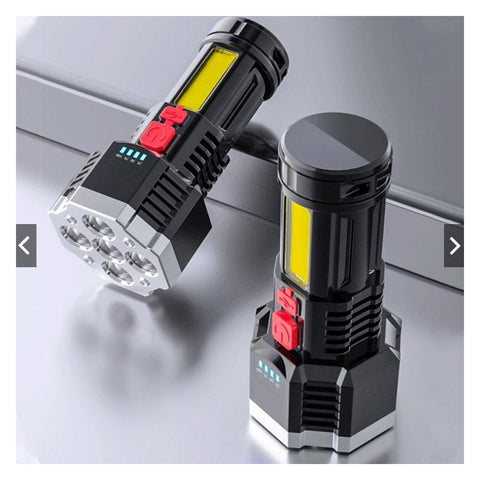 Lanternă cu cinci LED-uri și lumină COB laterală