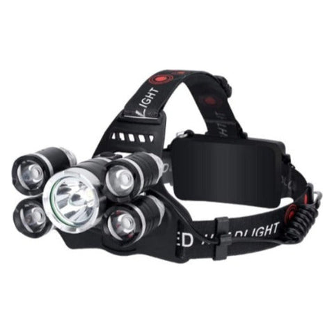Lanternă frontală cu cinci LED-uri și zoom