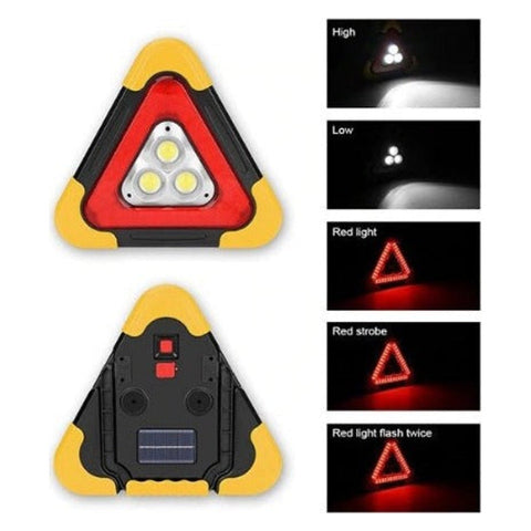 Triunghi reflectorizant cu LED și încărcare solară