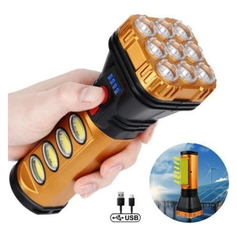 Lanternă portabilă LED cu încărcare solară și USB