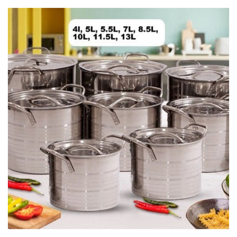 Set de opt oale din inox cu capace