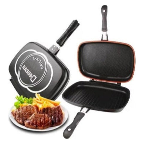 Tigaie dublă grill Dessini, 32 pe 24 cm