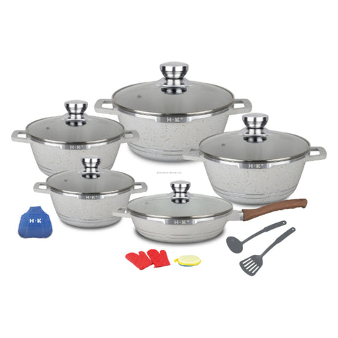 Set de oale HK din ceramică granit, 16 piese