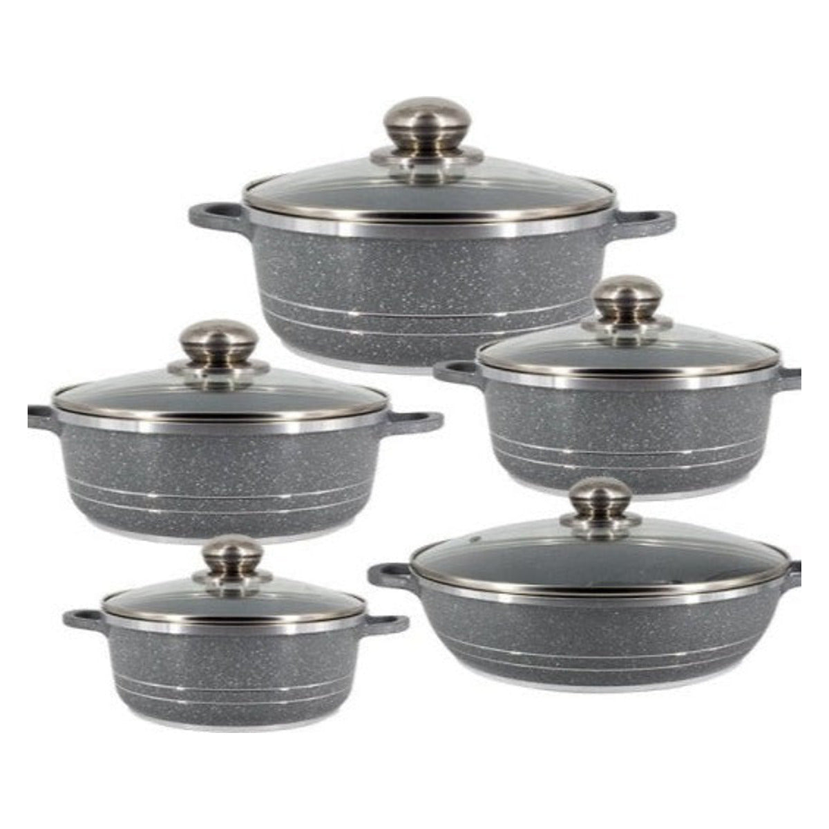 Set de zece oale din ceramică granit