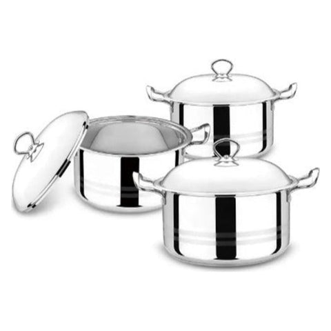 Set de trei oale din inox cu capace