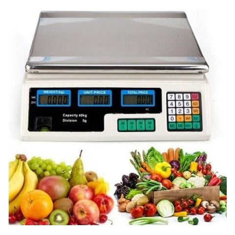 Cântar electronic comercial de 40 kg cu afișaj dublu