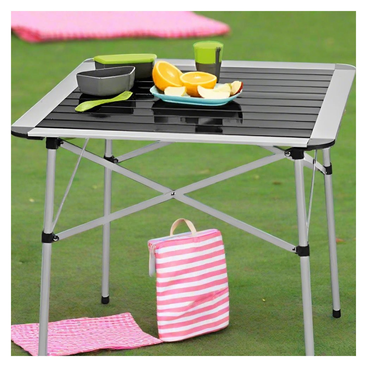 Masă de camping pliabilă, ușoară, portabilă, cadru de exterior din aluminiu – imagine principală