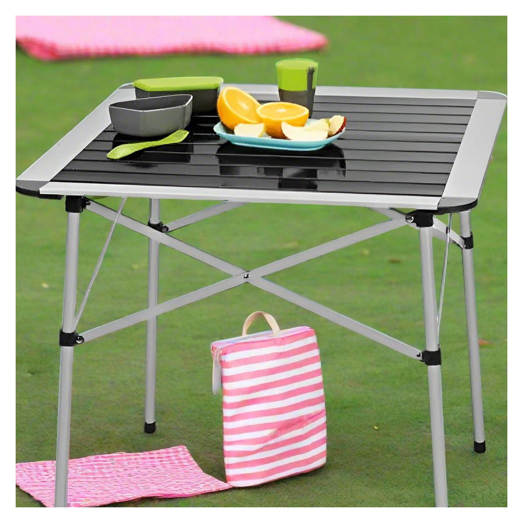 Masă de camping pliabilă, ușoară, portabilă, cadru de exterior din aluminiu – imagine principală