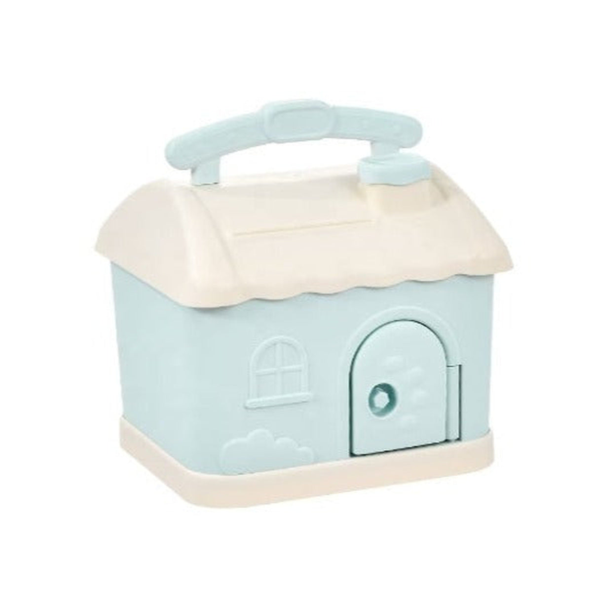Pușculiță din plastic, design tip casă, dimensiune 20x18x23cm – imagine principală