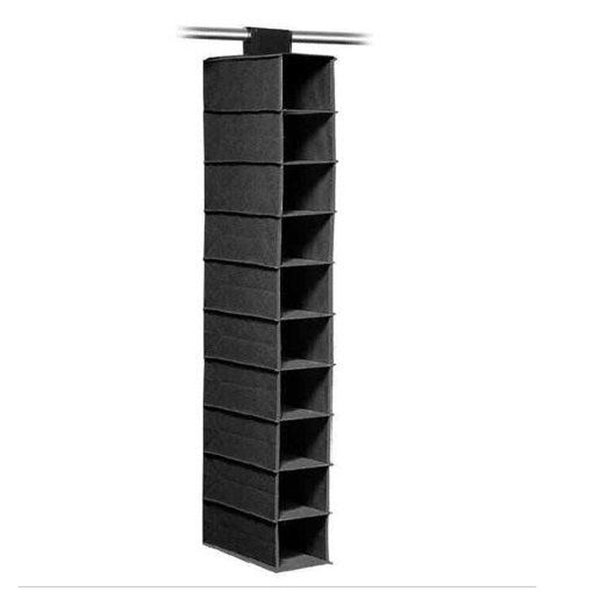 Organizator dulap, 10 compartimente, textil, Raft suspendabil pentru pantofi, 15x30x120 cm – imagine principală