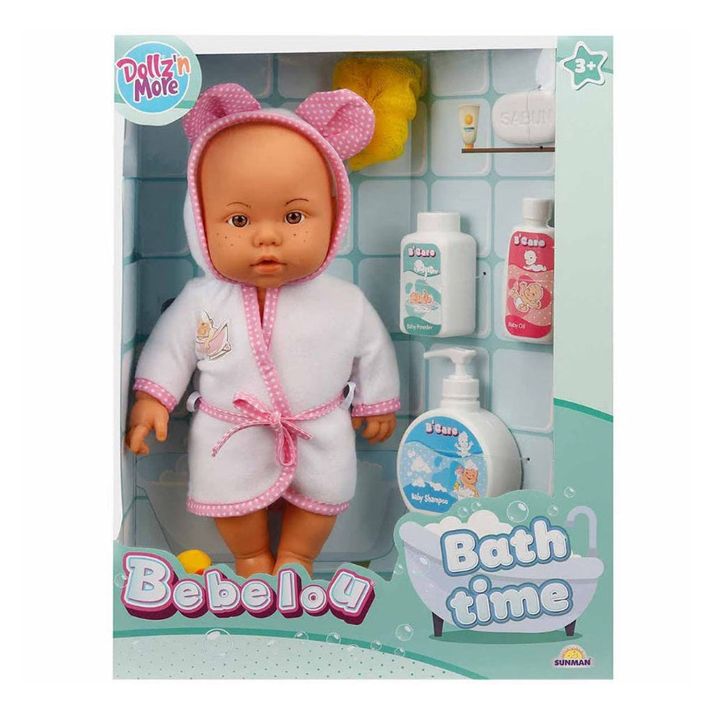 Set de baie pentru bebelusi, 7 accesorii, alb, 35 cm – imagine principală