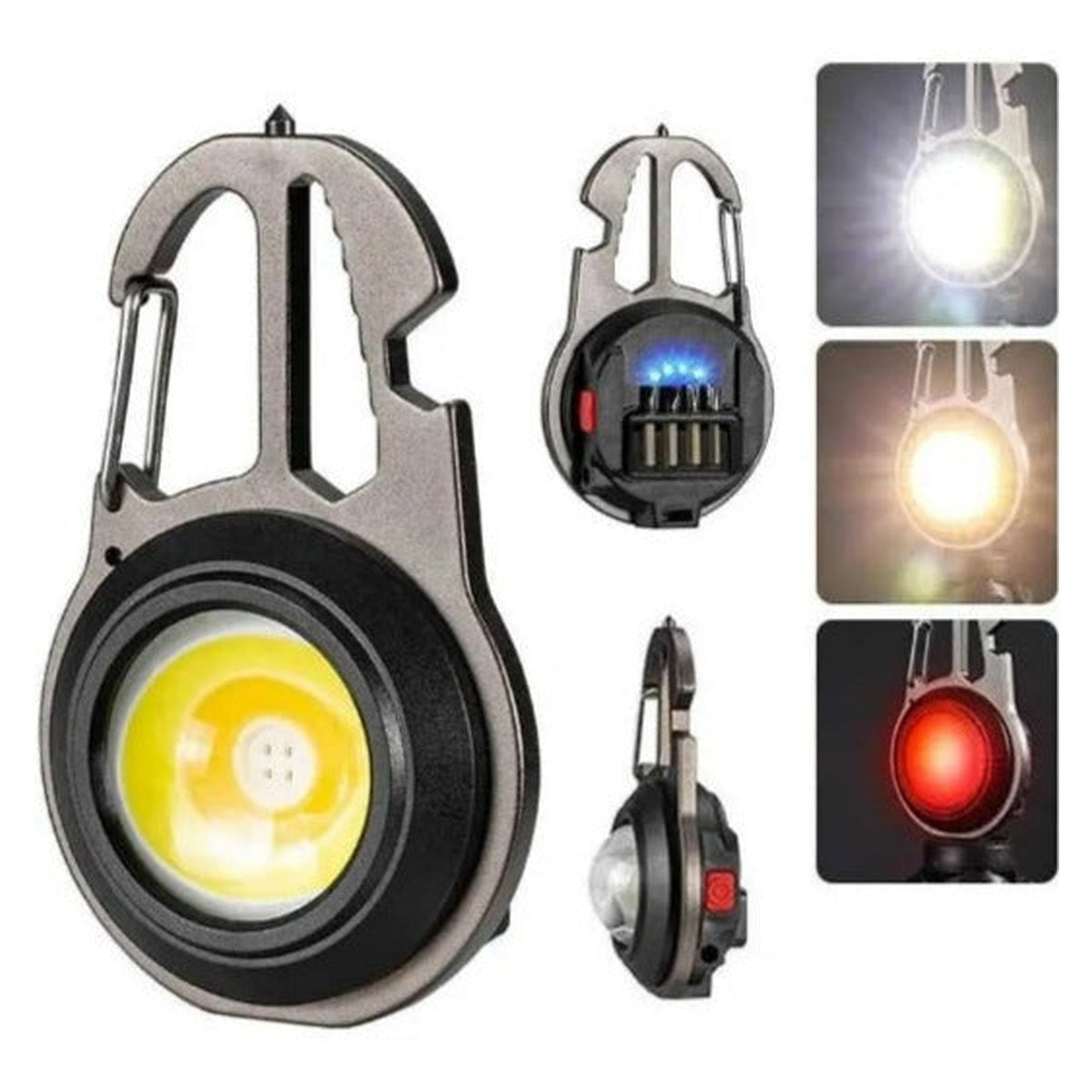 Lanternă LED tip breloc multifuncțională, șurubelnițe, cheie, deschizător sticle – imagine principală