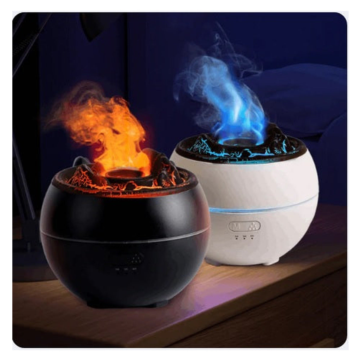 Difuzor aroma terapie, cu efect de flacără vulcan, umidificator – imagine principală